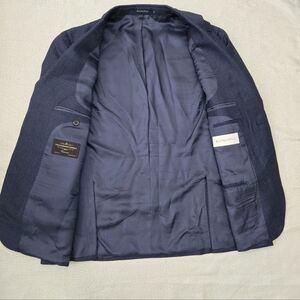 SuitSupply Havana Blazer Men's US 44S Textured Navy VBC Wool Classic Sport Coat